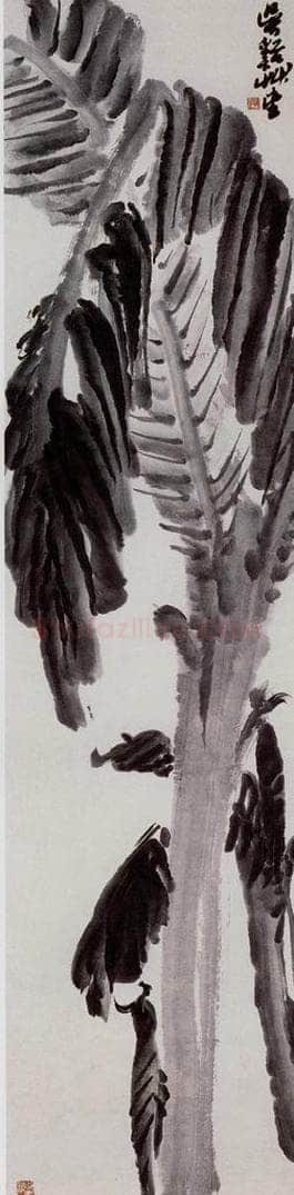 吴茀之 蕉雨潇潇 书画作品