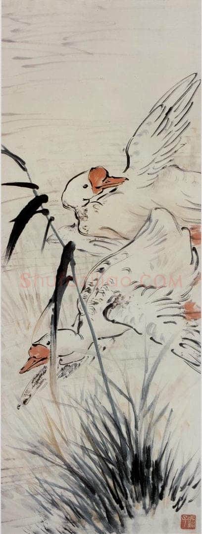 1947年 吴茀之 双鹅 书画作品