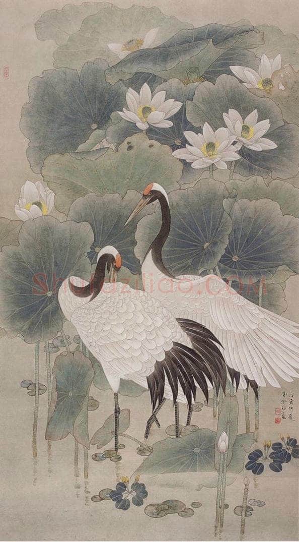 1998年 喻继高 《佳偶嬉戏》 书画作品