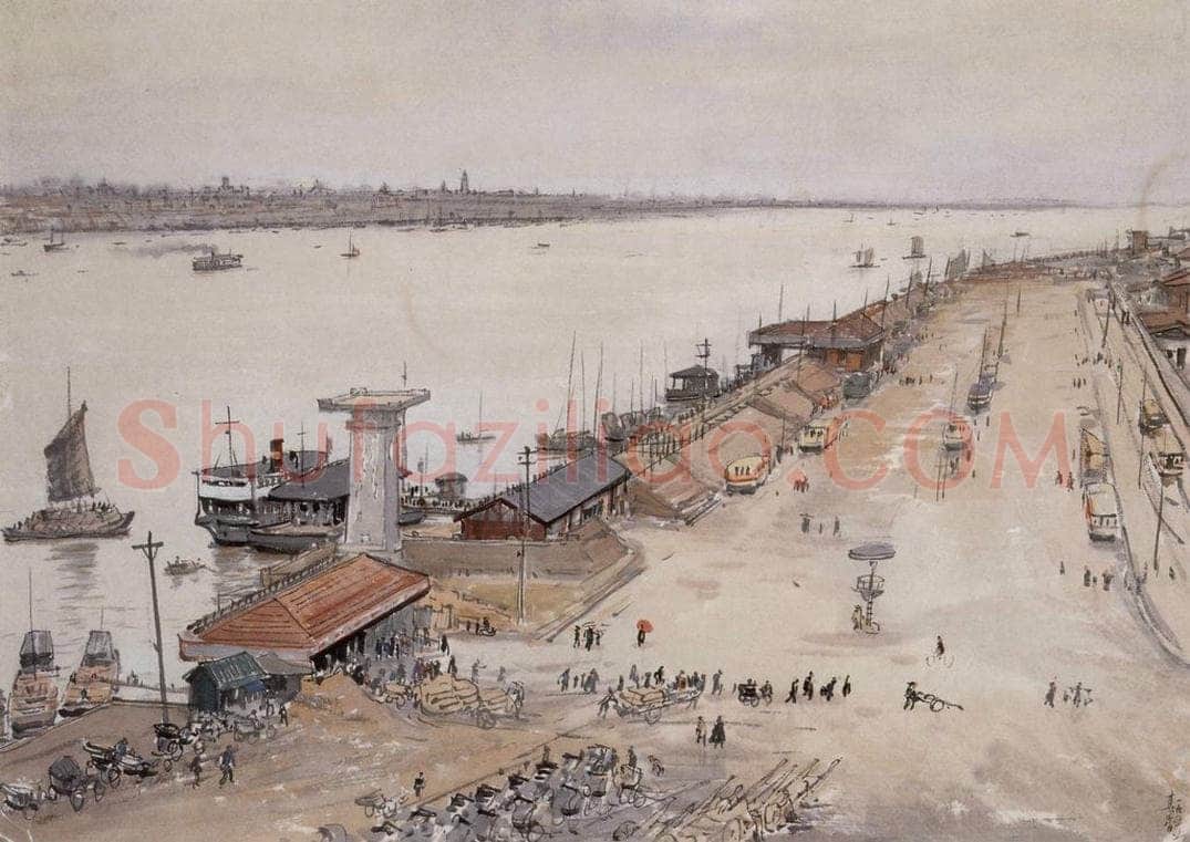 1955年 宗其香 《武汉码头》 书画作品