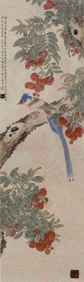  李凤公 《荔枝图轴》 书画作品