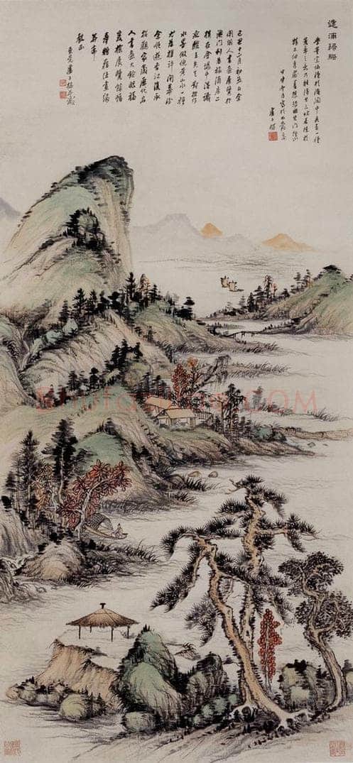  卢子枢 《远浦归帆图轴》 书画作品