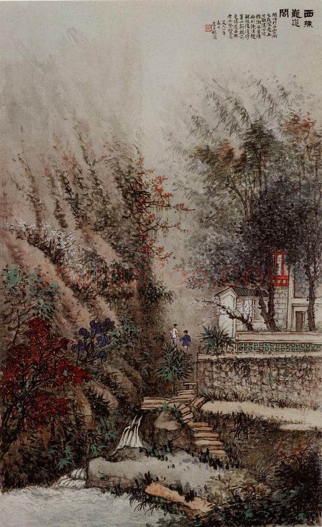  卢子枢 《西樵巃嵸阁图轴》 书画作品