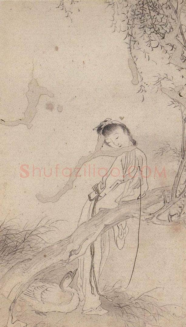  黄般若 《十八美人图册页》 书画作品