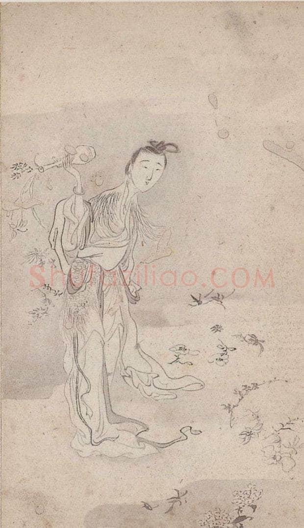 黄般若 《十八美人图册页》 书画作品