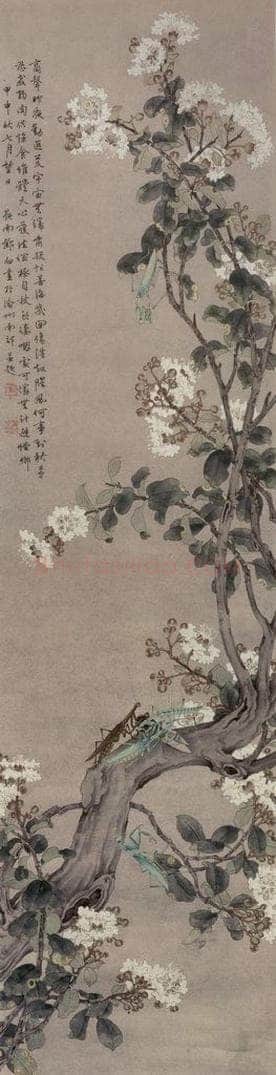  邓白 《捕蝉图轴》 书画作品