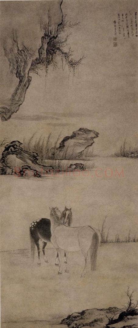  张穆 《马图轴》 书画作品