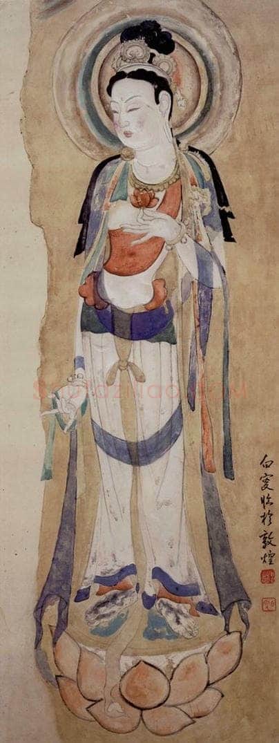  邓白 《临敦煌壁画图轴》 书画作品