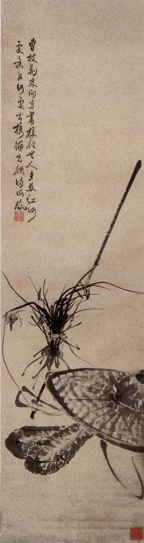 张嘉谟 《兰笠鞋图轴》 书画作品