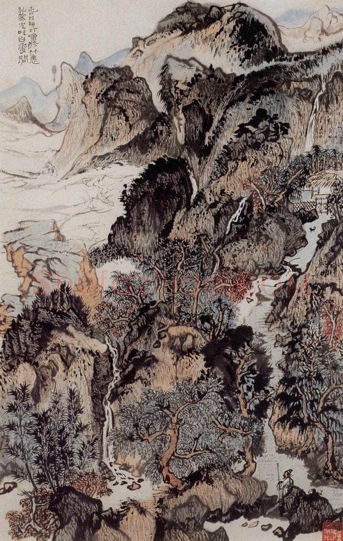 1962年 陆俨少 杜甫诗意图百开册 书画作品