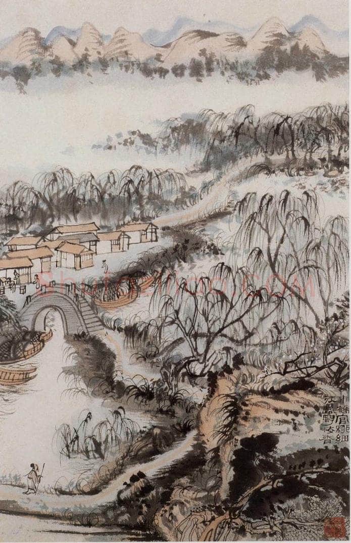 1962年 陆俨少 杜甫诗意图百开册 书画作品
