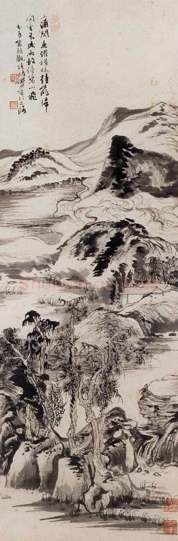 20世纪60年代 陆俨少 《陆游诗意图》 书画作品
