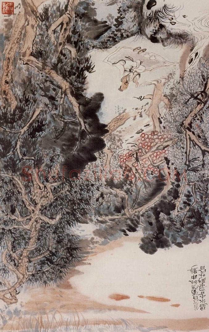 20世纪60年代 陆俨少 《杜甫诗意图百开册》 书画作品