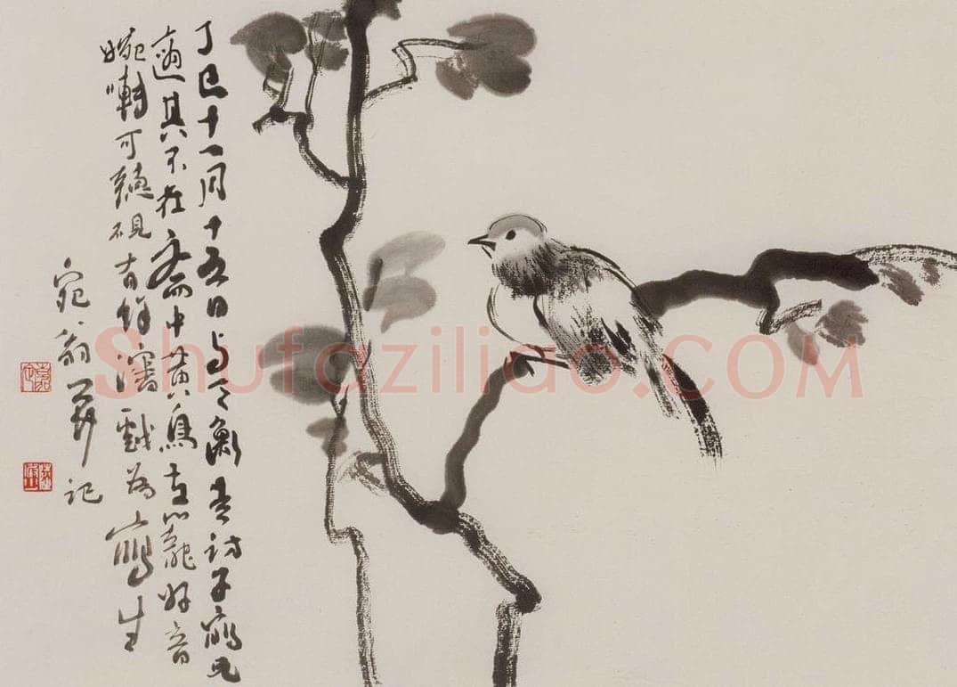 1977年 陆俨少 黄鸟好音 书画作品
