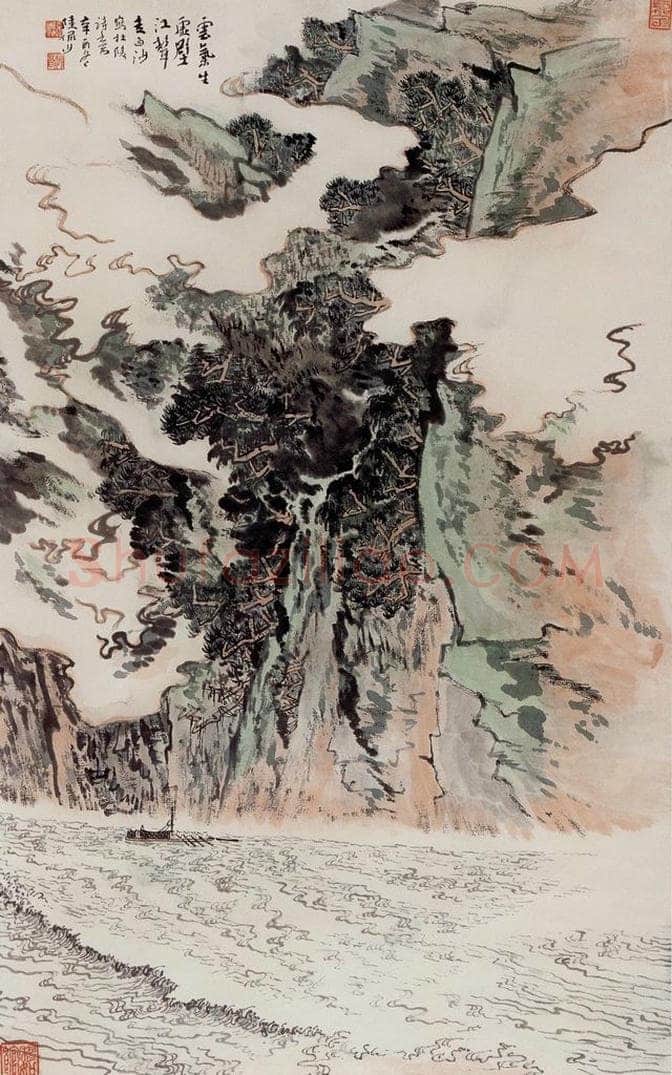 1981年 陆俨少 杜甫诗意图 书画作品