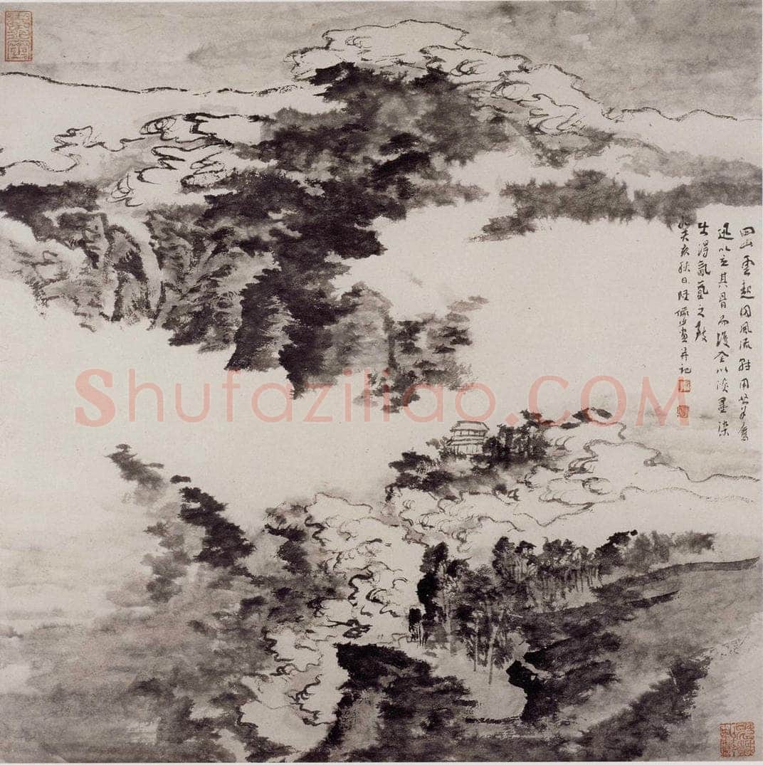 1983年 陆俨少 风起云涌图 书画作品
