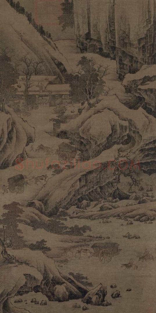 宋 朱锐 《盤车图》 书画作品