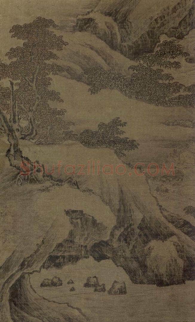 宋 朱锐 《盤车图》 书画作品