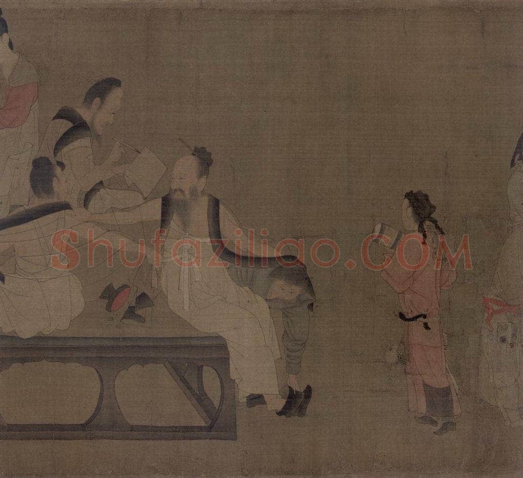宋 佚名 《北齐校书图》 书画作品