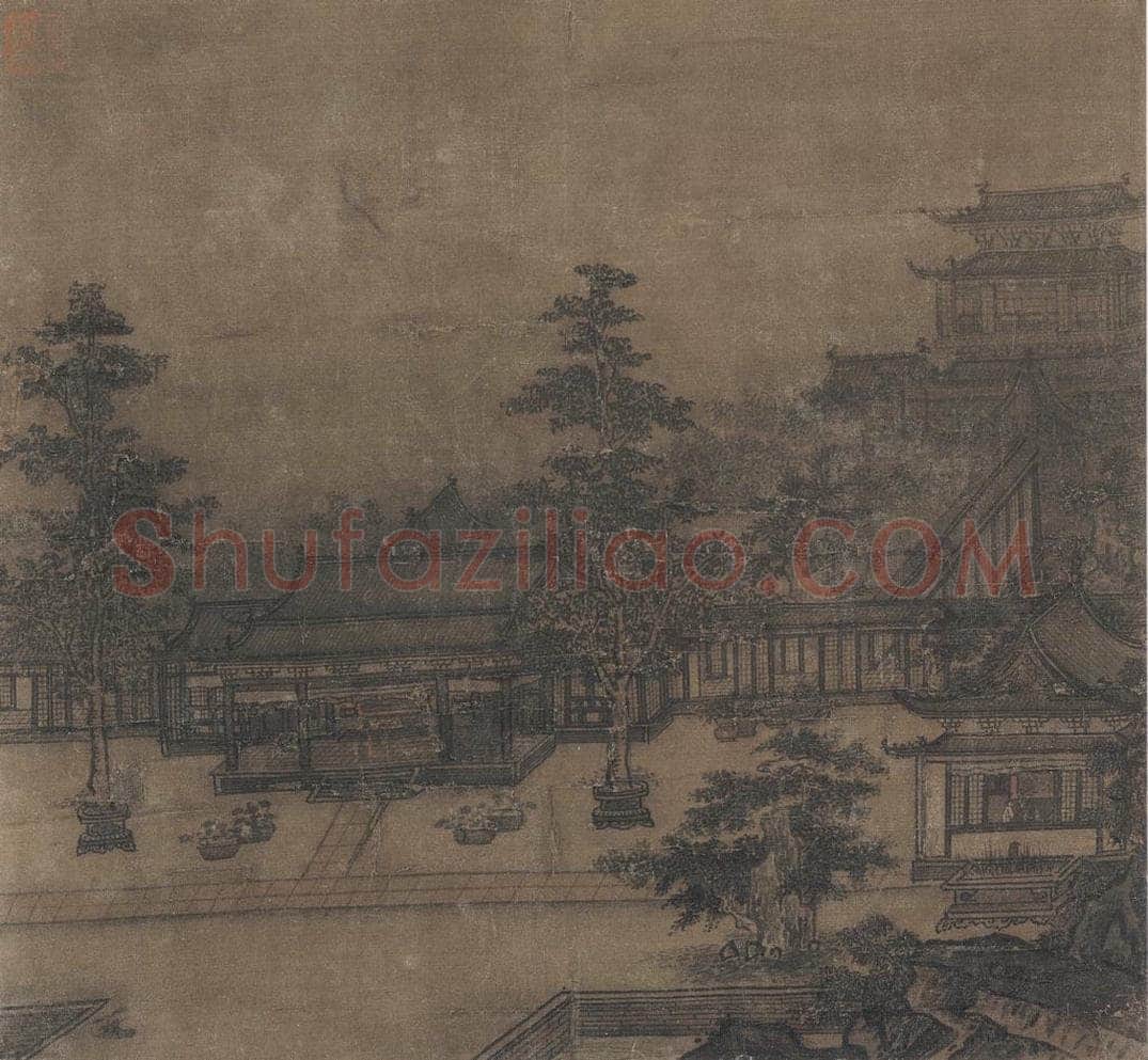 宋 佚名 《楼阁图》 书画作品