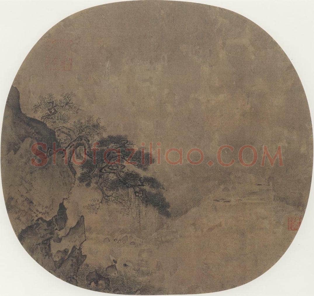 宋 佚名 《松涧双鹤图》 书画作品