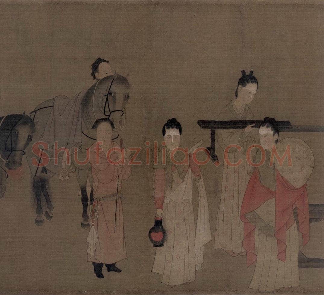 宋 佚名 《北齐校书图》 书画作品