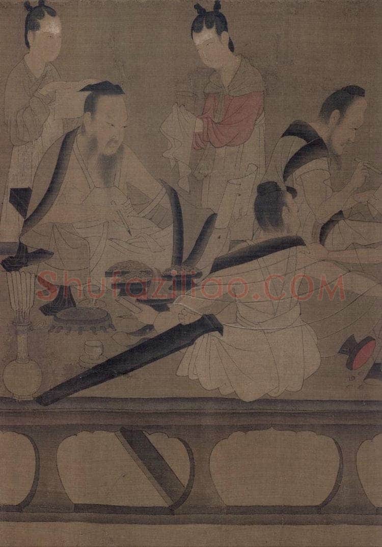 宋 佚名 《北齐校书图》 书画作品