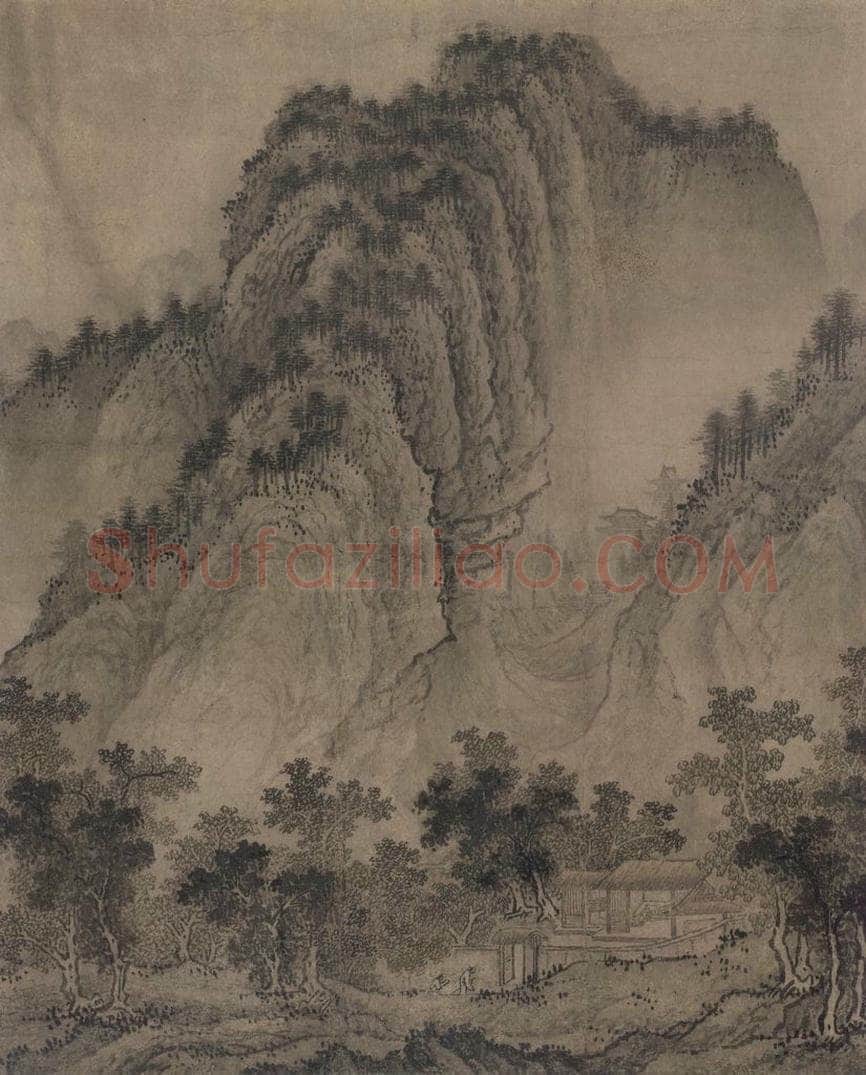 宋 佚名 《平林霁色图》 书画作品