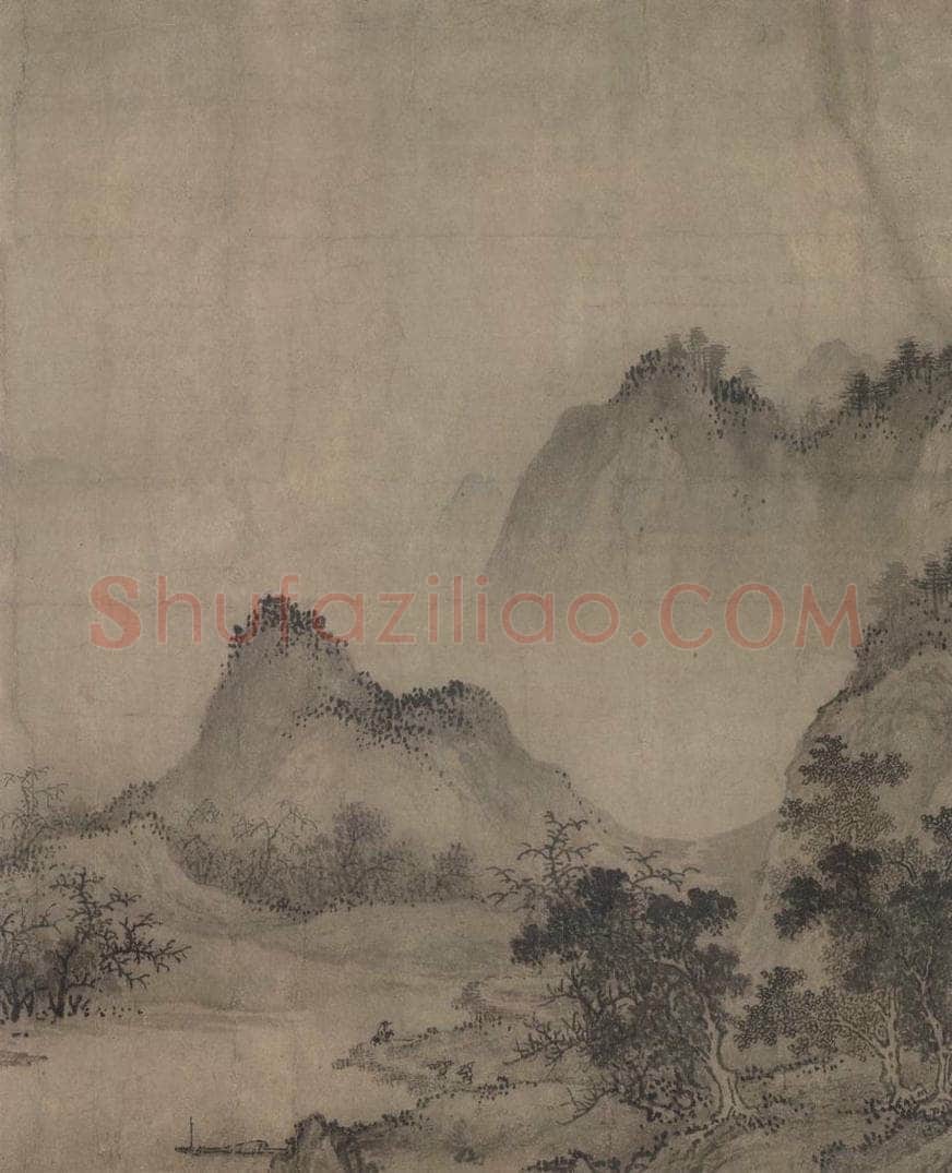 宋 佚名 《平林霁色图》 书画作品