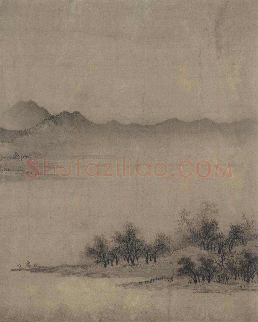 宋 佚名 《平林霁色图》 书画作品