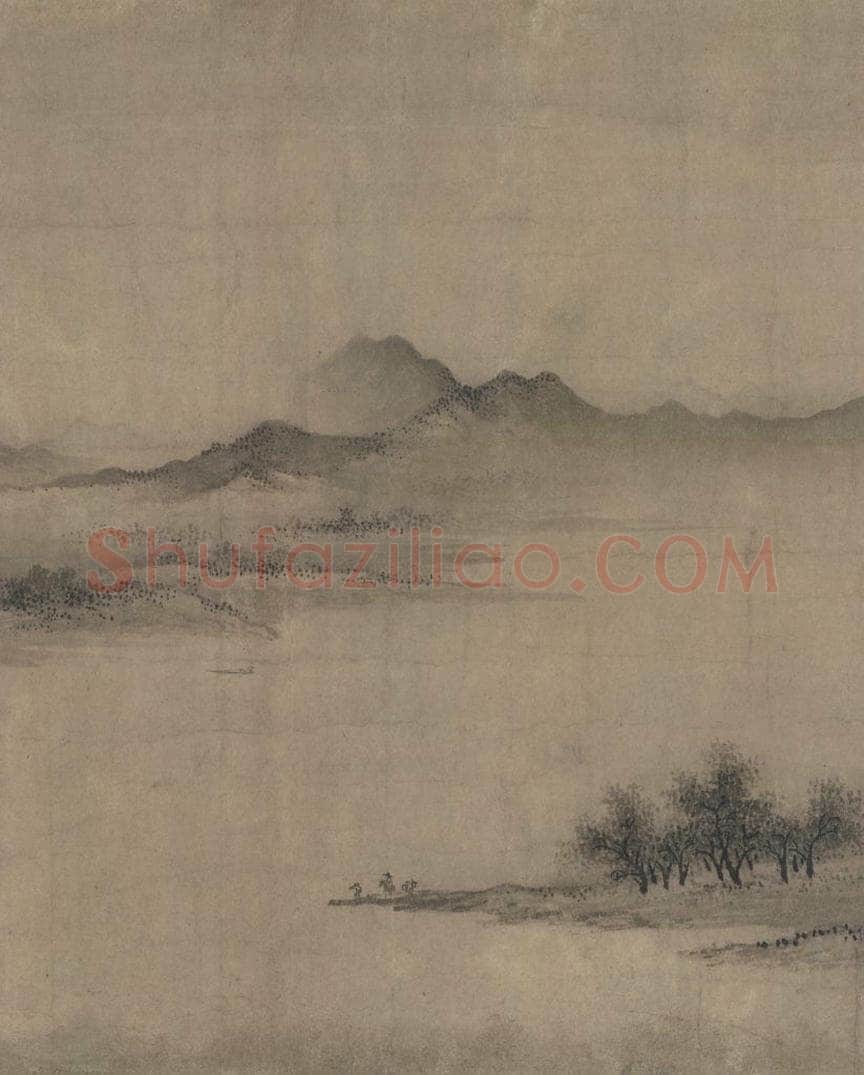 宋 佚名 《平林霁色图》 书画作品