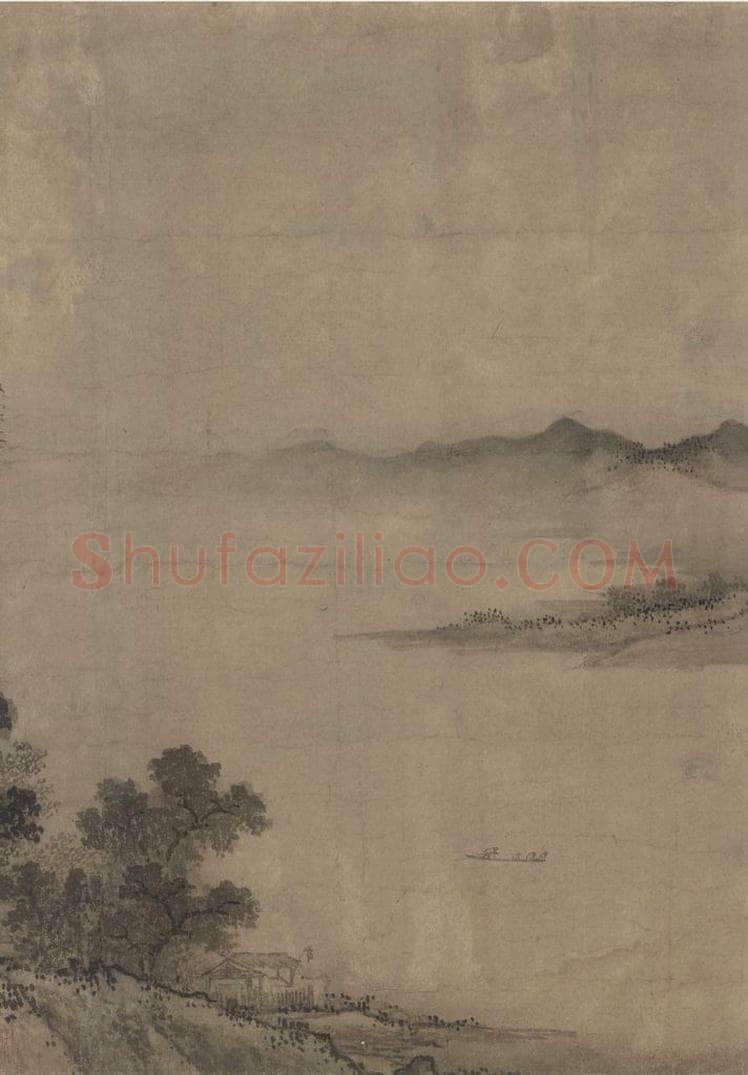 宋 佚名 《平林霁色图》 书画作品