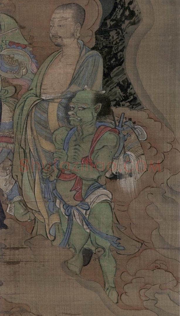宋 周季常 《五百罗汉图：洞中入定》 书画作品
