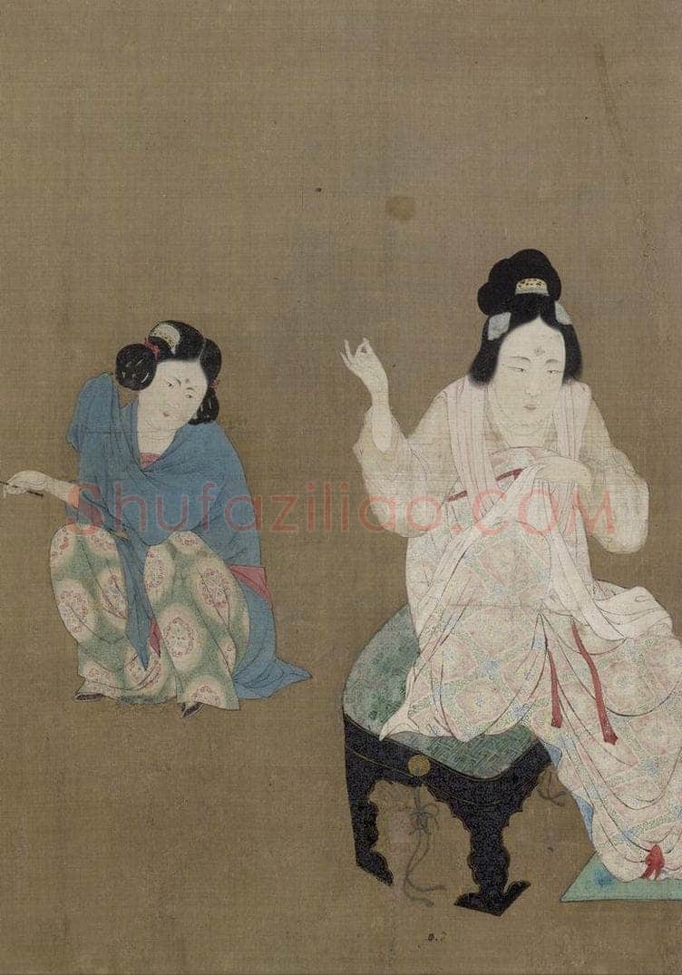 宋 赵佶 《摹张萱捣练图》 书画作品