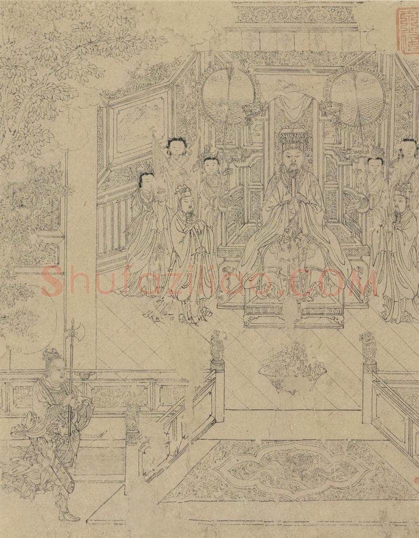 宋 佚名 《道子墨宝：诸神朝谒图》 书画作品