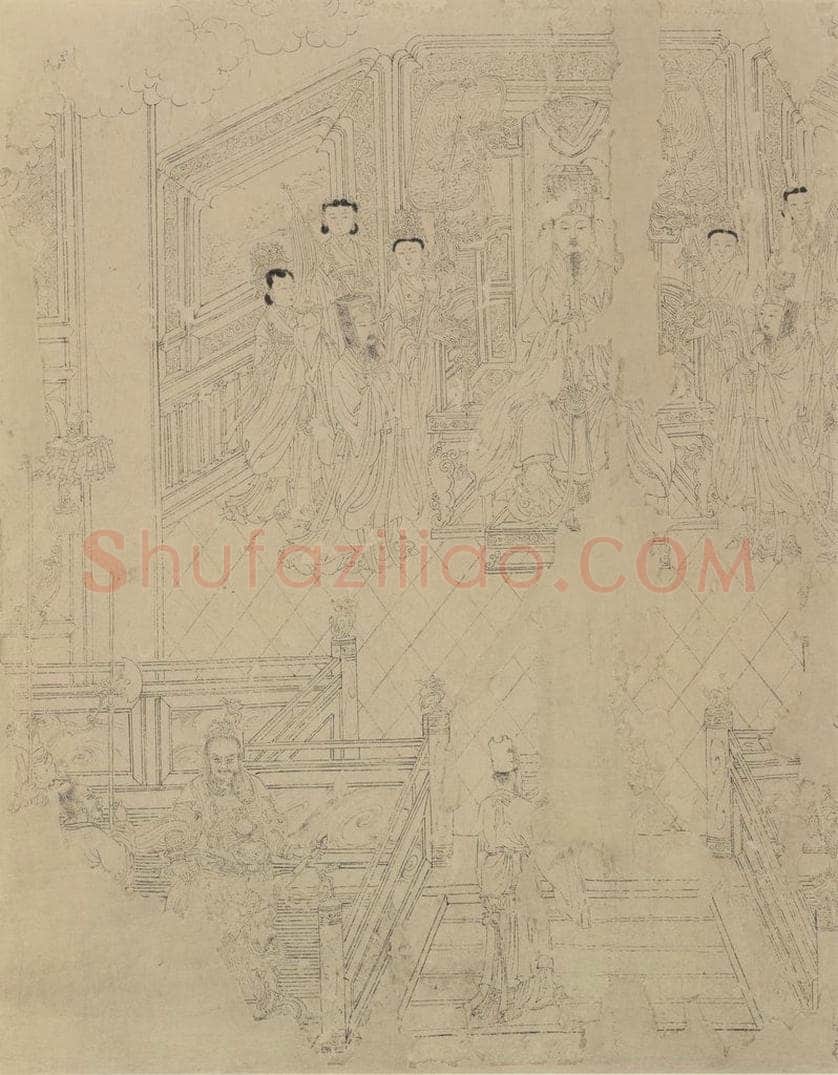 宋 佚名 《道子墨宝：诸神朝谒图》 书画作品