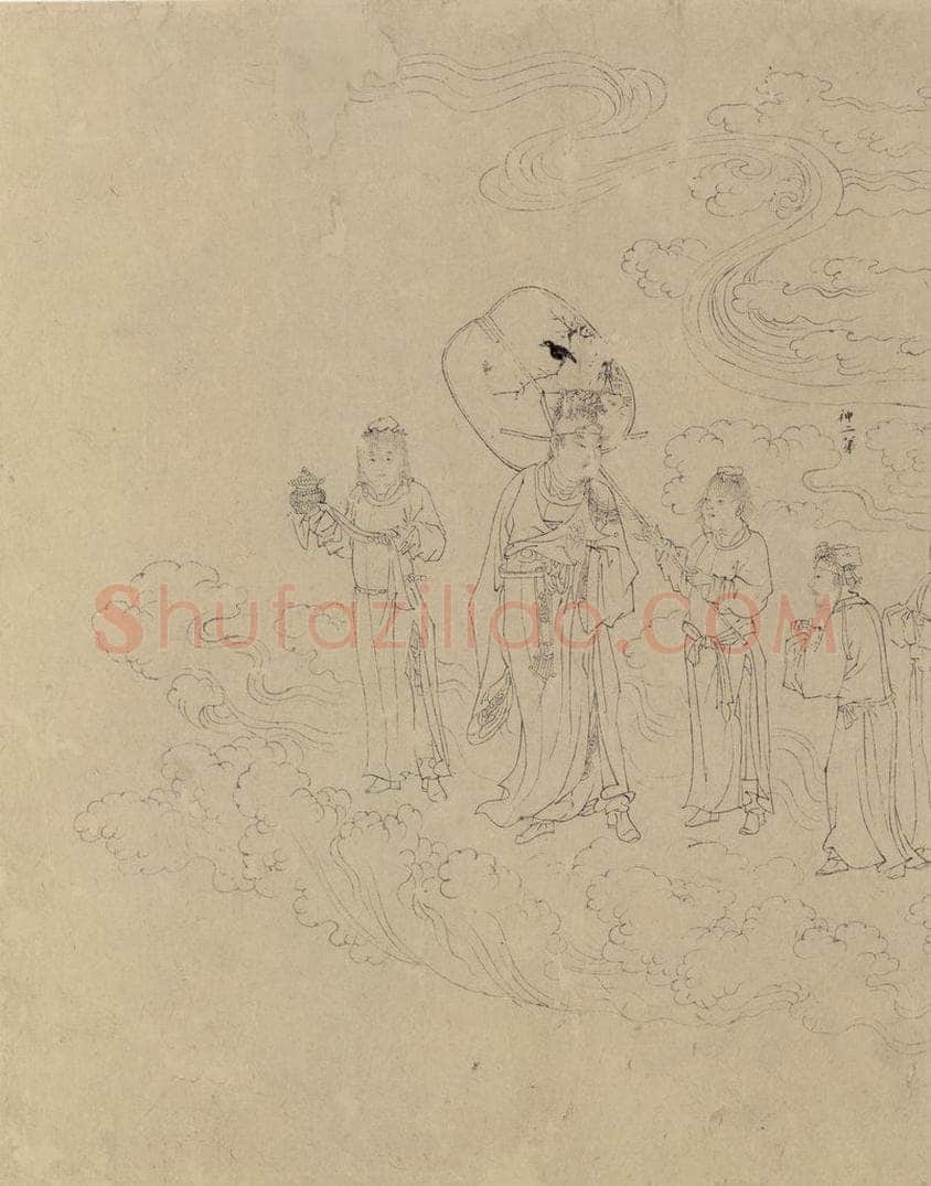 宋 佚名 《道子墨宝：诸神朝谒图》 书画作品