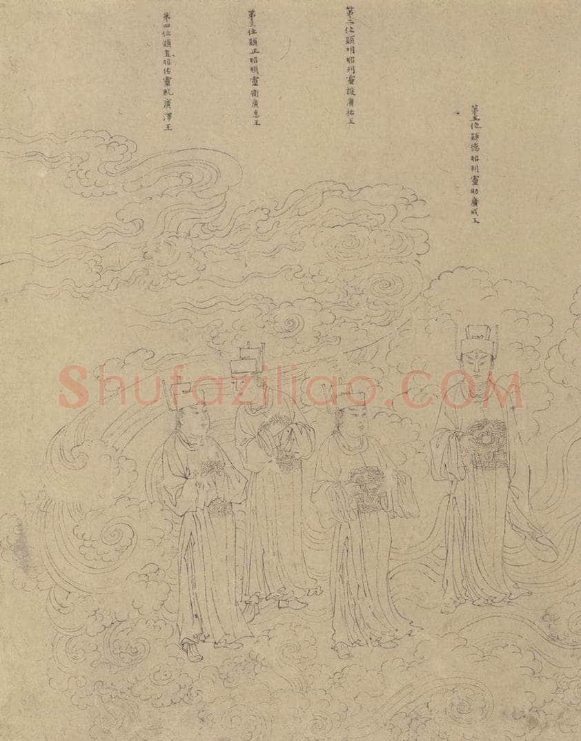 宋 佚名 《道子墨宝：诸神朝谒图》 书画作品