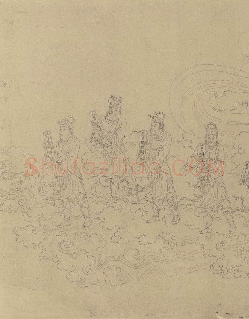 宋 佚名 《道子墨宝：诸神朝谒图》 书画作品