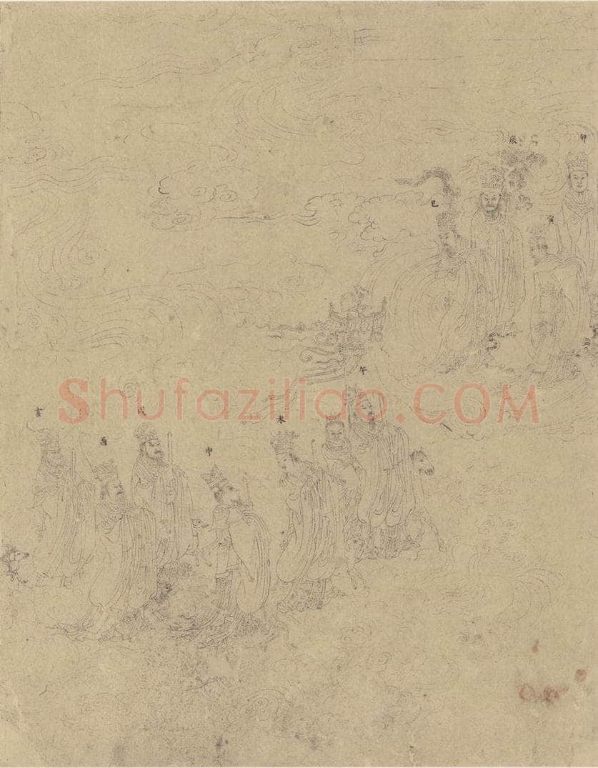 宋 佚名 《道子墨宝：诸神朝谒图》 书画作品