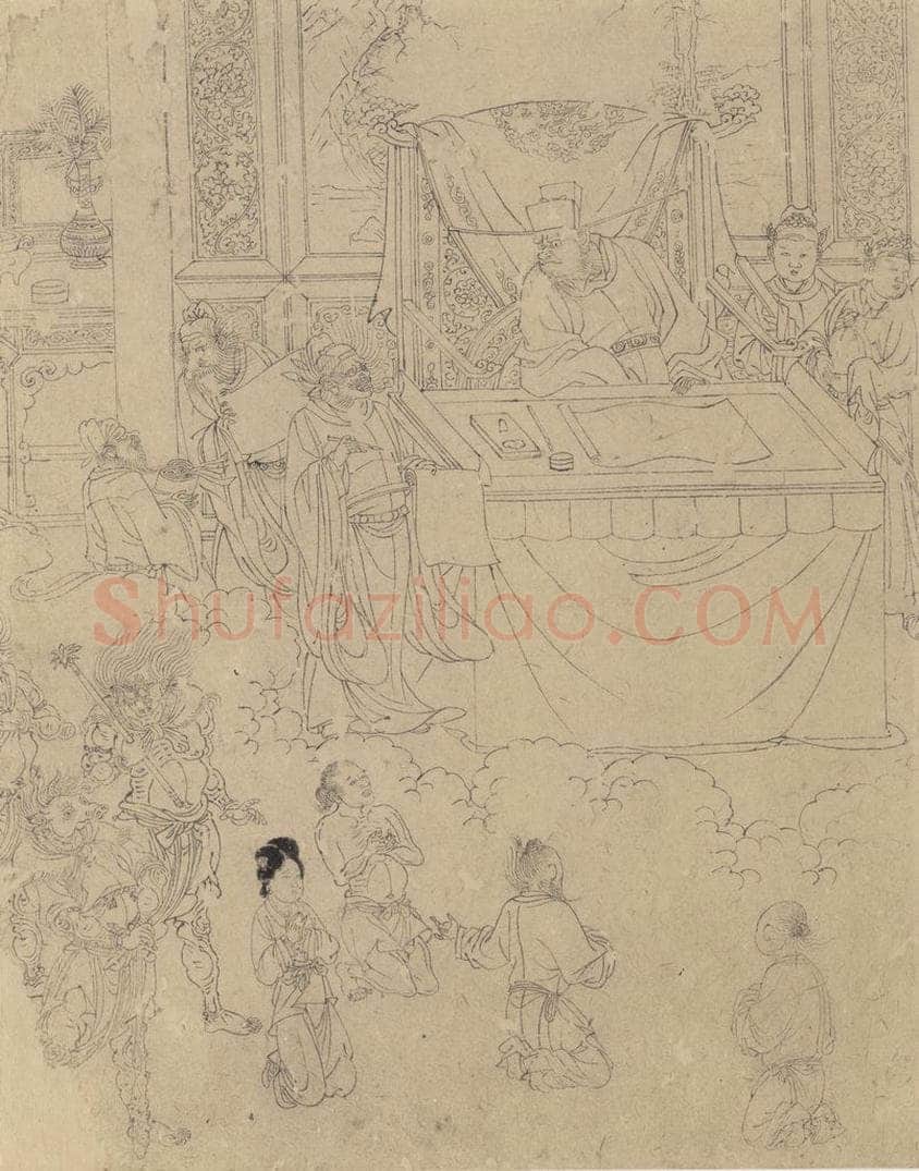 宋 佚名 《道子墨宝：地狱变相图》 书画作品
