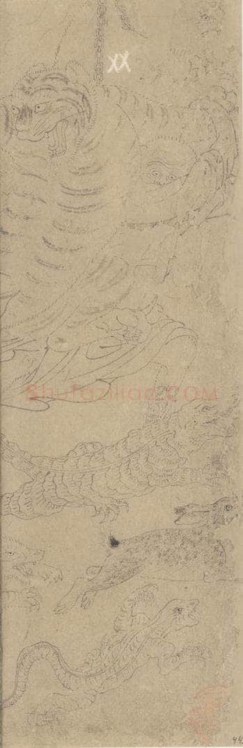 宋 佚名 《道子墨宝：搜山图》 书画作品