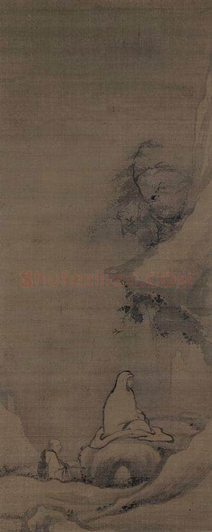 宋 佚名 《达摩面壁图》 书画作品