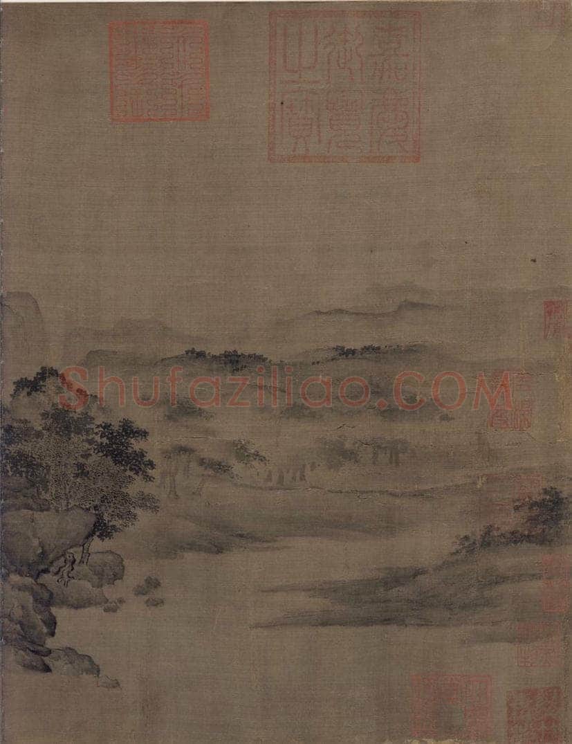 金 佚名 《溪山无尽图》 书画作品