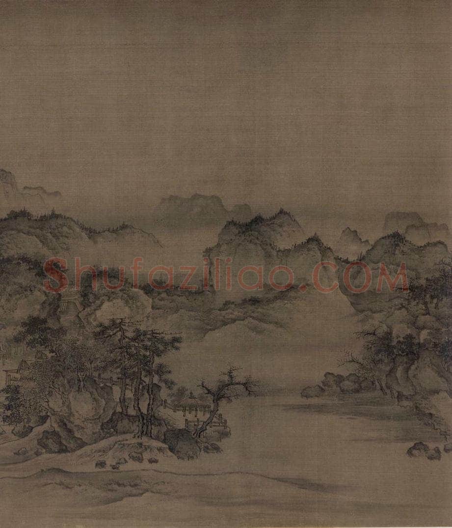 金 佚名 《溪山无尽图》 书画作品