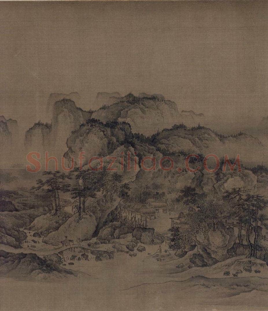金 佚名 《溪山无尽图》 书画作品