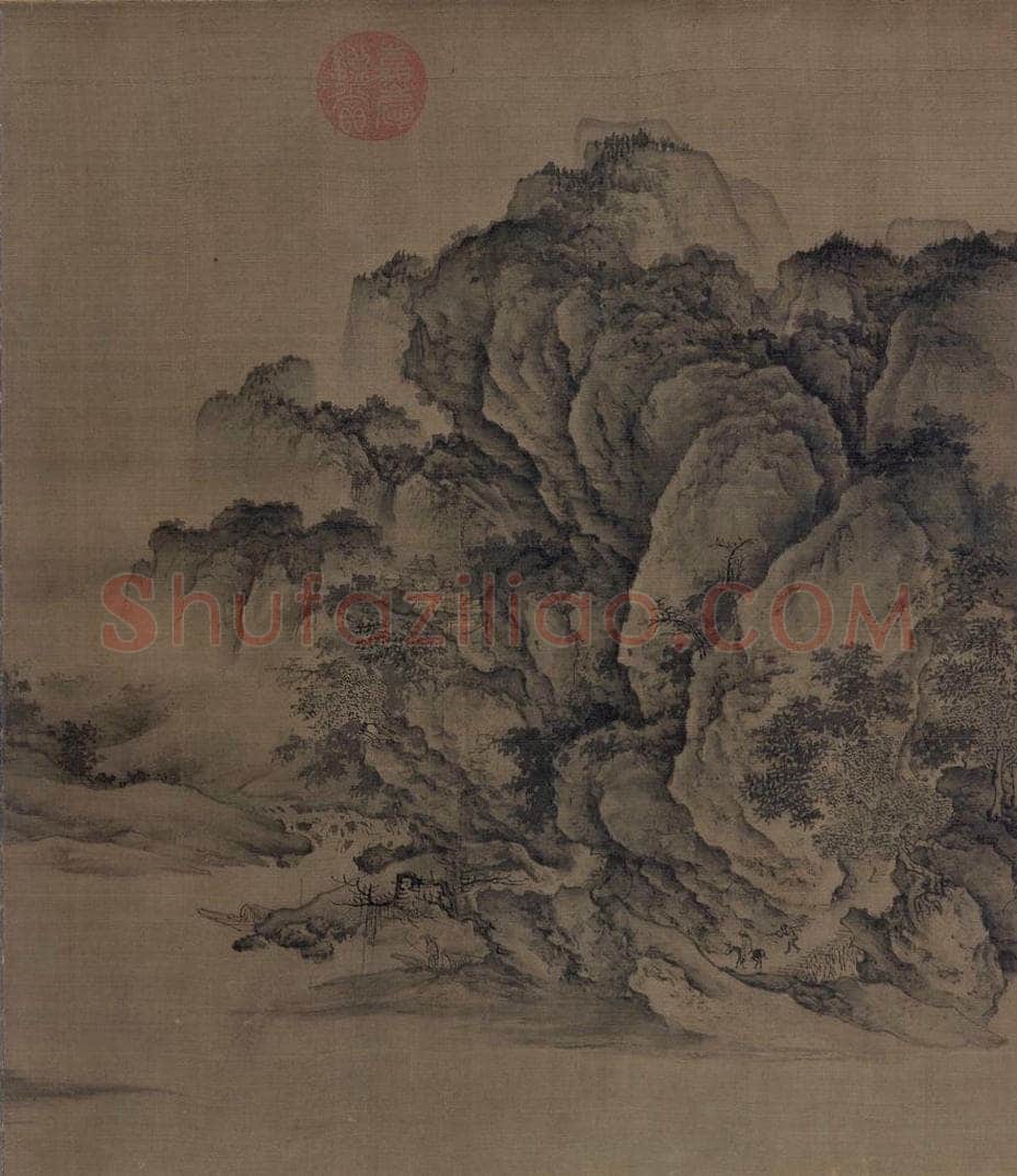 金 佚名 《溪山无尽图》 书画作品