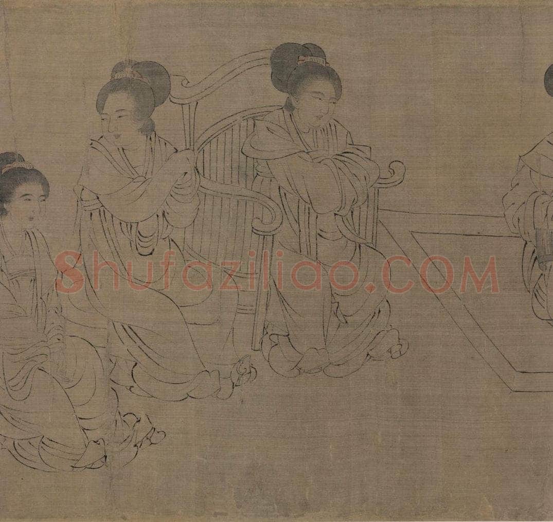 宋 佚名 《仿周文矩宫中图》 书画作品