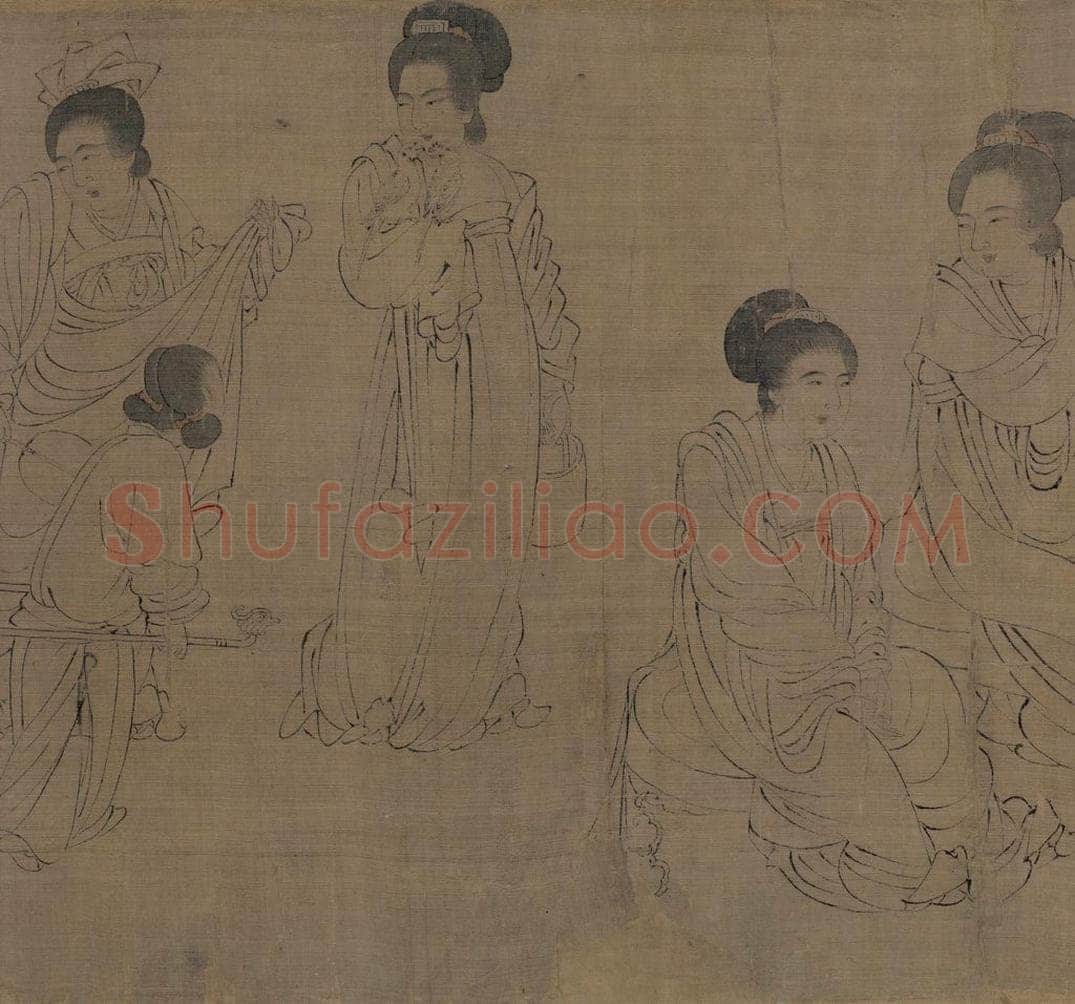宋 佚名 《仿周文矩宫中图》 书画作品