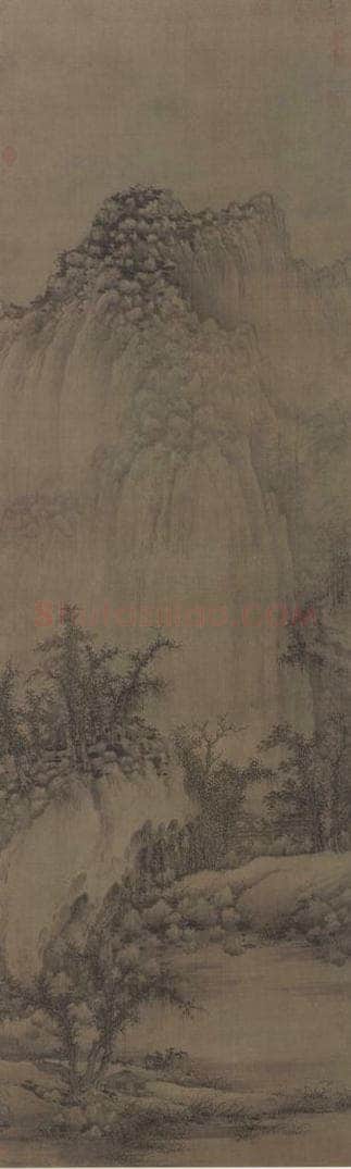 宋 巨然 《溪山兰若图》 书画作品
